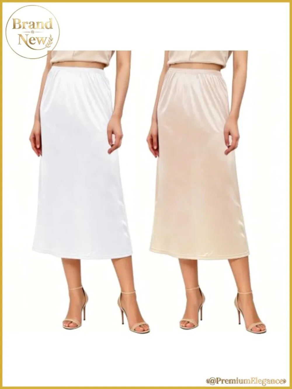 2 Pack Nylon Half Slips for Dresses Underskirt Petticoat